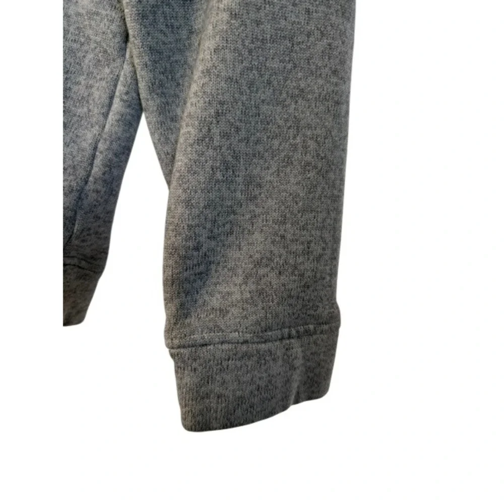 Eddie Bauer Mens Large Grey Marled Sweater Fleece Quarter Snap Pullover